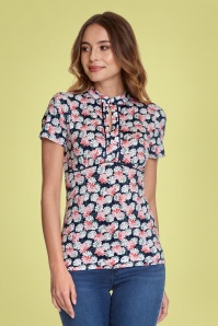 Vive Maria - 60s Asia Lilly Shirt in Floral Blue 2