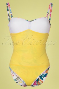 Cyell - 50s Las Colorados Floral Bathingsuit in White 3
