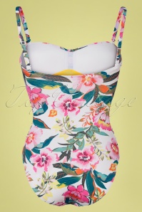 Cyell - 50s Las Colorados Floral Bathingsuit in White 2
