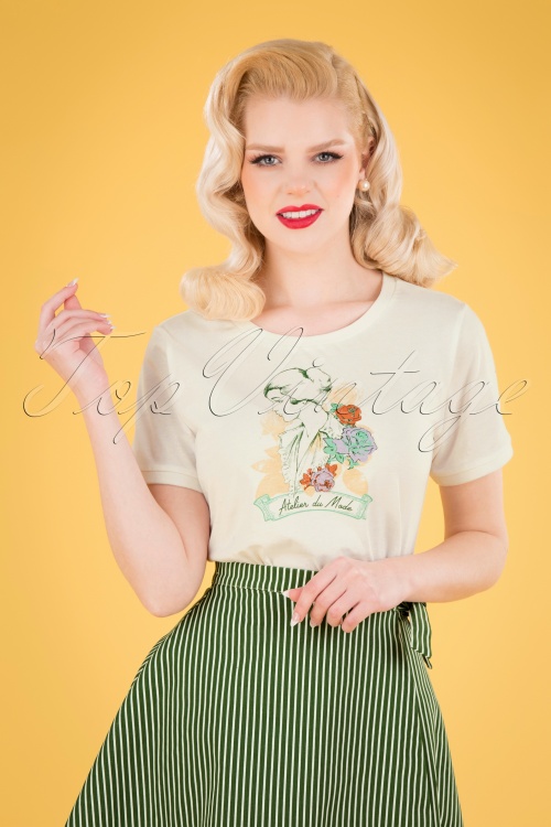 Banned Retro - Floral Lady t-shirt in wit