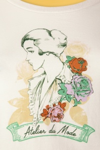 Banned Retro - 50s Floral Lady T-Shirt in White 3