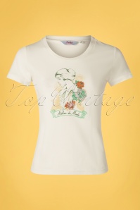 Banned Retro - Floral Lady t-shirt in wit 2
