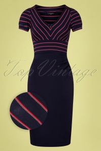 Vive Maria - 50s Ma Mer Pencil Dress in Navy 2