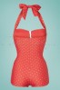 Unique Vintage 33264 Swimsuit Pismo Red Polkadots Bow 200401 009W