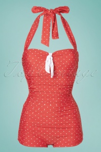 Unique Vintage - Pismo One Piece Strampler-Badeanzug in Rot 2