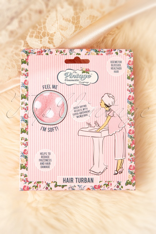 The Vintage Cosmetic Company - Gepunkteter Haarturban in Pink 2