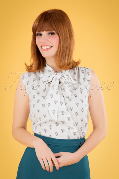 Circus - 60s Brendie Balloon Top in Ivory