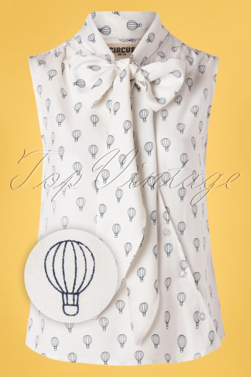 Circus - 60s Brendie Balloon Top in Ivory 2