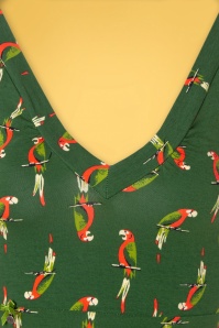 Blutsgeschwister - 60s Palo Santos Lingerobe Dress in Parrot Parody Green 8
