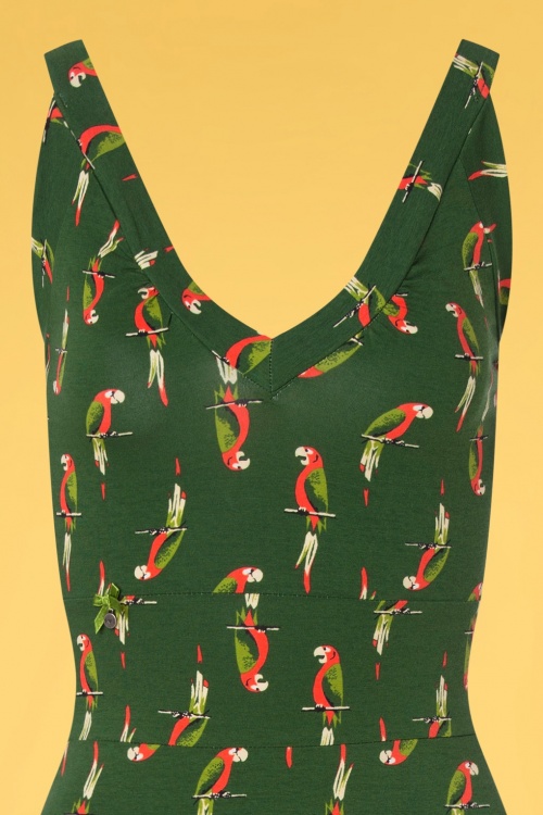 Blutsgeschwister - Palo Santos Linerobe-Kleid in Parrot Parody Green 4