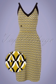 Blutsgeschwister - 60s Palo Santos Lingerobe Dress in Tiki Gold Yellow 2