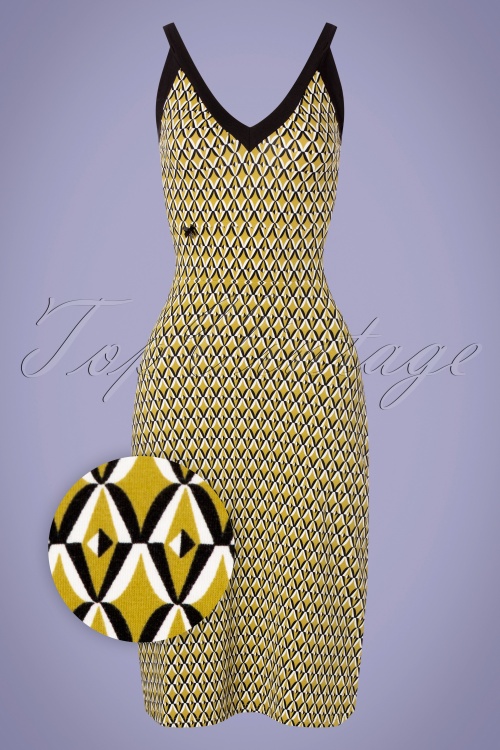 Blutsgeschwister - 60s Palo Santos Lingerobe Dress in Tiki Gold Yellow 2