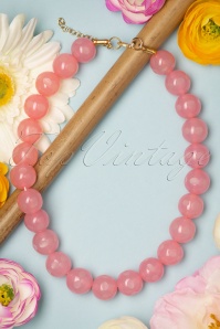 Splendette - TopVintage Exclusive ~ 50s Bon Bon Fakelite Beaded Necklace in Pastel Pink