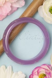 Splendette - Exclusief bij Topvintage ~ Parma Fakelite Midi gegraveerde armband in violet