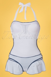 Pussy Deluxe - 50s Classic Lovely Chic Halter Swimsuit in Navy 4
