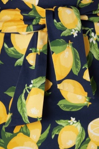 Banned Retro - 50s Lemon Pencil Skirt in Navy 3