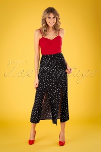 Banned Retro - 60s The Polly Polka Maxi Skirt in Black