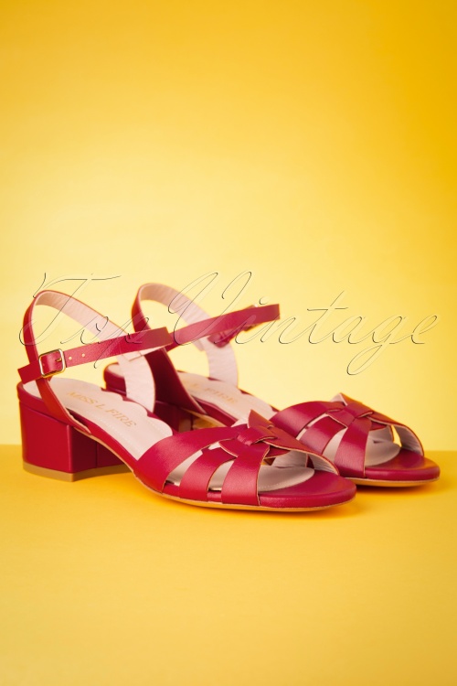 Miss L-Fire - Isla sandalen met lage hak in rood