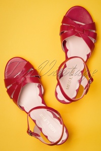 Miss L-Fire - 60s Isla Low Heel Sandals in Red 2