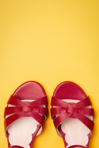 Miss L-Fire - 60s Isla Low Heel Sandals in Red 4