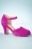 Miss L-Fire - 40s Amber Mary Jane Pumps in Magenta
