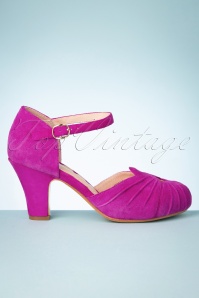 Miss L-Fire - Amber Mary Jane Pumps in Magenta 4