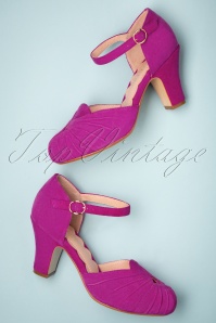 Miss L-Fire - Amber Mary Jane Pumps in Magenta 2