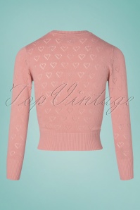 Collectif Clothing - 50s Leah Heart Cardigan in Pink 2