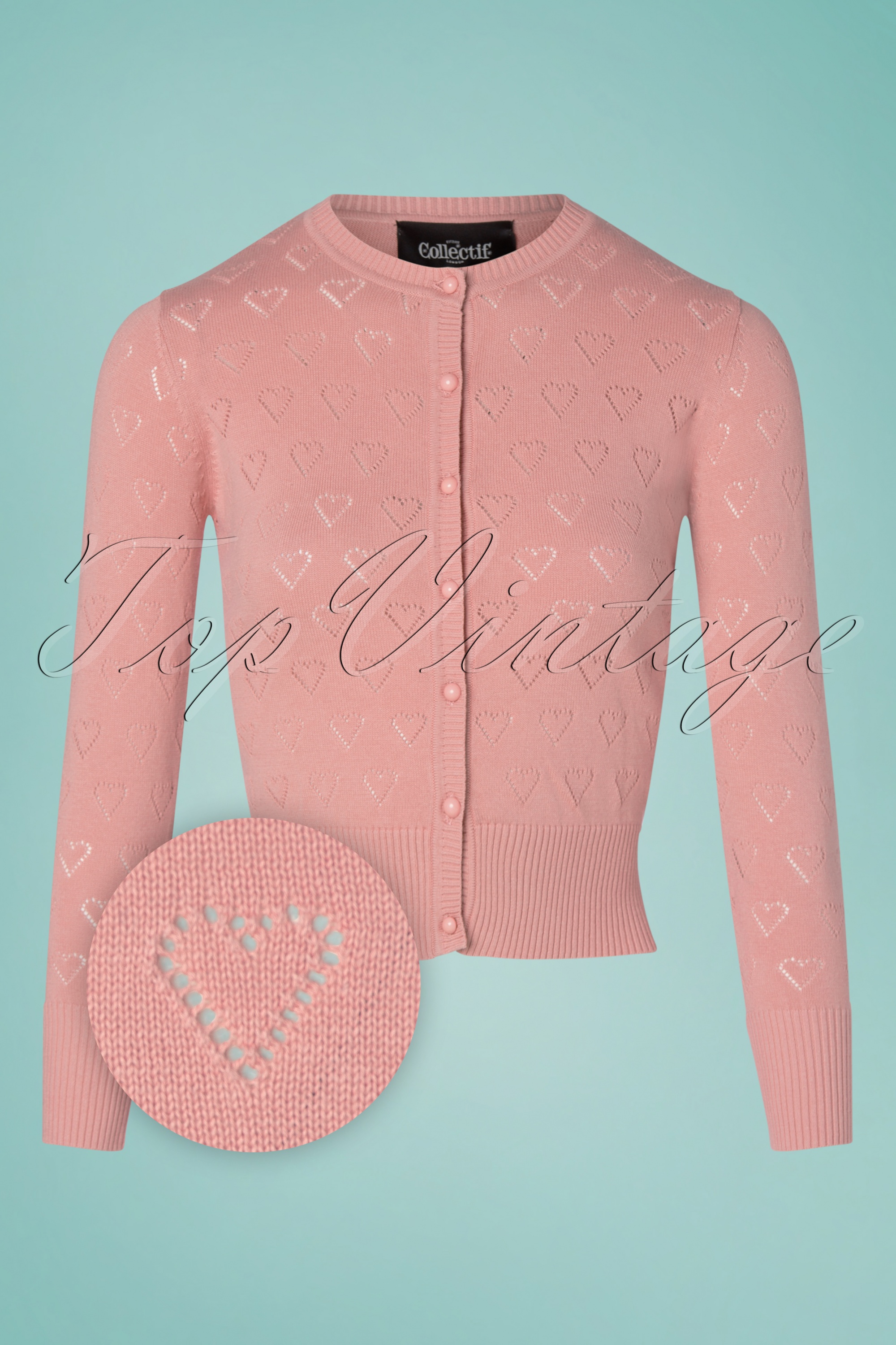 Collectif Clothing - Leah Heart vest in roze