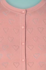 Collectif Clothing - 50s Leah Heart Cardigan in Pink 3