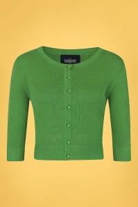 Collectif Clothing - 50s Fortuna Cactus Cardigan in Green