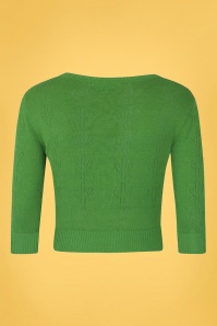 Collectif Clothing - 50s Fortuna Cactus Cardigan in Green 3