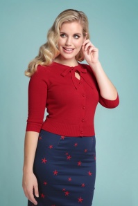 Collectif Clothing - Charlene effen vest in rood 2
