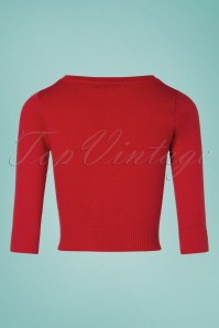 Collectif Clothing - 50s Charlene Plain Cardigan in Red 4