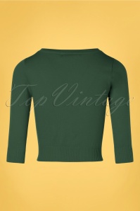 Collectif Clothing - 50s Charlene Plain Cardigan in Green 4