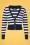 Collectif Clothing - Purdy Nautical Striped Cardigan in Navy und Weiß