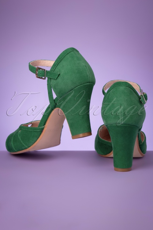 Miss L-Fire - 40s Lucie Cut Out Pumps in Kelly Green 5