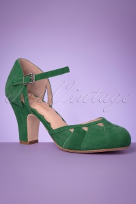 Miss L-Fire - 40s Lucie Cut Out Pumps in Kelly Green 2