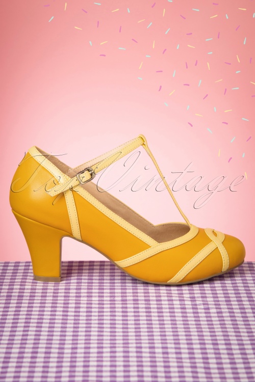 Lola Ramona ♥ Topvintage - Ava Giorno d'Estate pumps in zonnig geel 3