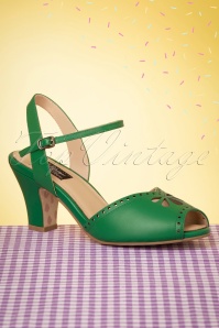 Lola Ramona ♥ Topvintage - Ava Bellezza Classica Sandalettes Années 50 en Vert 2