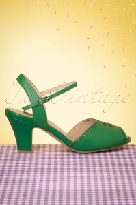 Lola Ramona ♥ Topvintage - Ava Bellezza Classica Sandalettes Années 50 en Vert 4