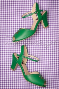 Lola Ramona ♥ Topvintage - Ava Bellezza Classica Sandalettes Années 50 en Vert