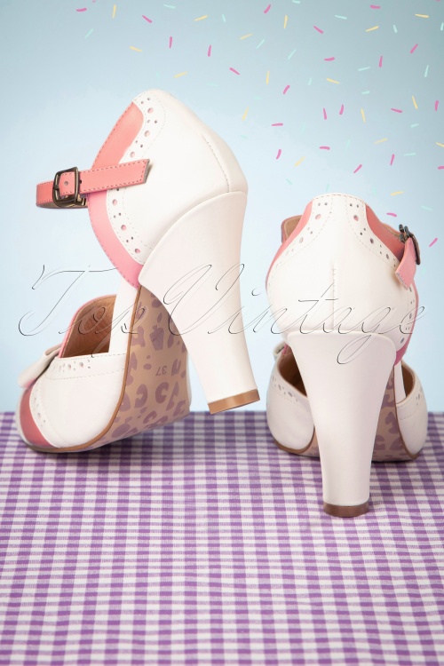 Lola Ramona ♥ Topvintage - 50s June Gelato Pumps in Off White and Pink 5