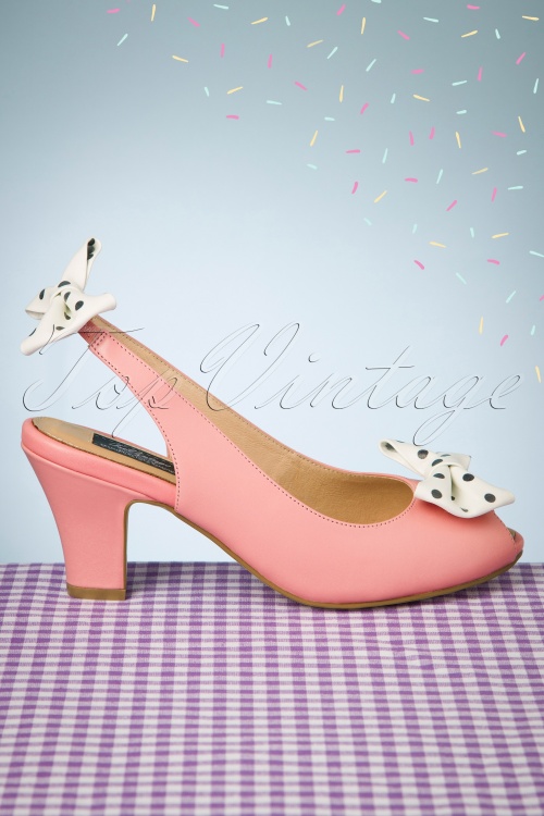 Lola Ramona ♥ Topvintage - 50s Ava Carina Bow Sandalettes in Pink 4