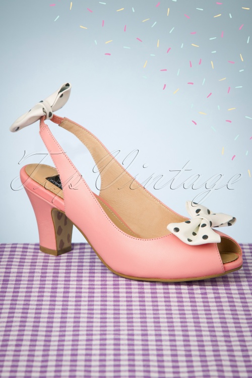 Lola Ramona ♥ Topvintage - 50s Ava Carina Bow Sandalettes in Pink 2