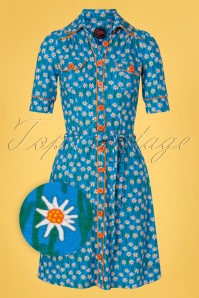 Tante Betsy - 60s Betsy Edelweiss Dress in Blue