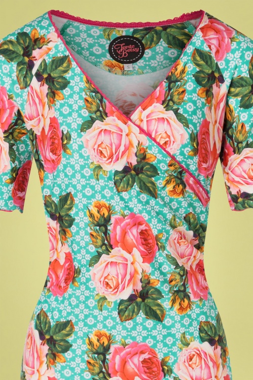 Tante Betsy - Lila Savon Rose Dress Années 60 en Turquoise 5