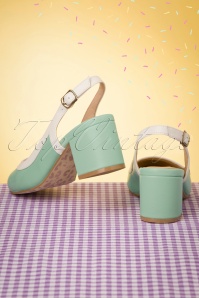 Lola Ramona ♥ Topvintage - 60s Eve Pastello Slingback Pumps in Off White and Mint 5