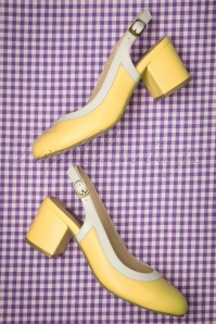 Lola Ramona ♥ Topvintage - 60s Eve Pastello Slingback Pumps in Off White and Yellow 2