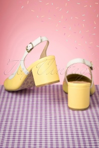Lola Ramona ♥ Topvintage - 60s Eve Pastello Slingback Pumps in Off White and Yellow 5